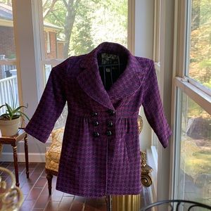 Purple & Black Tweeted Double Breasted